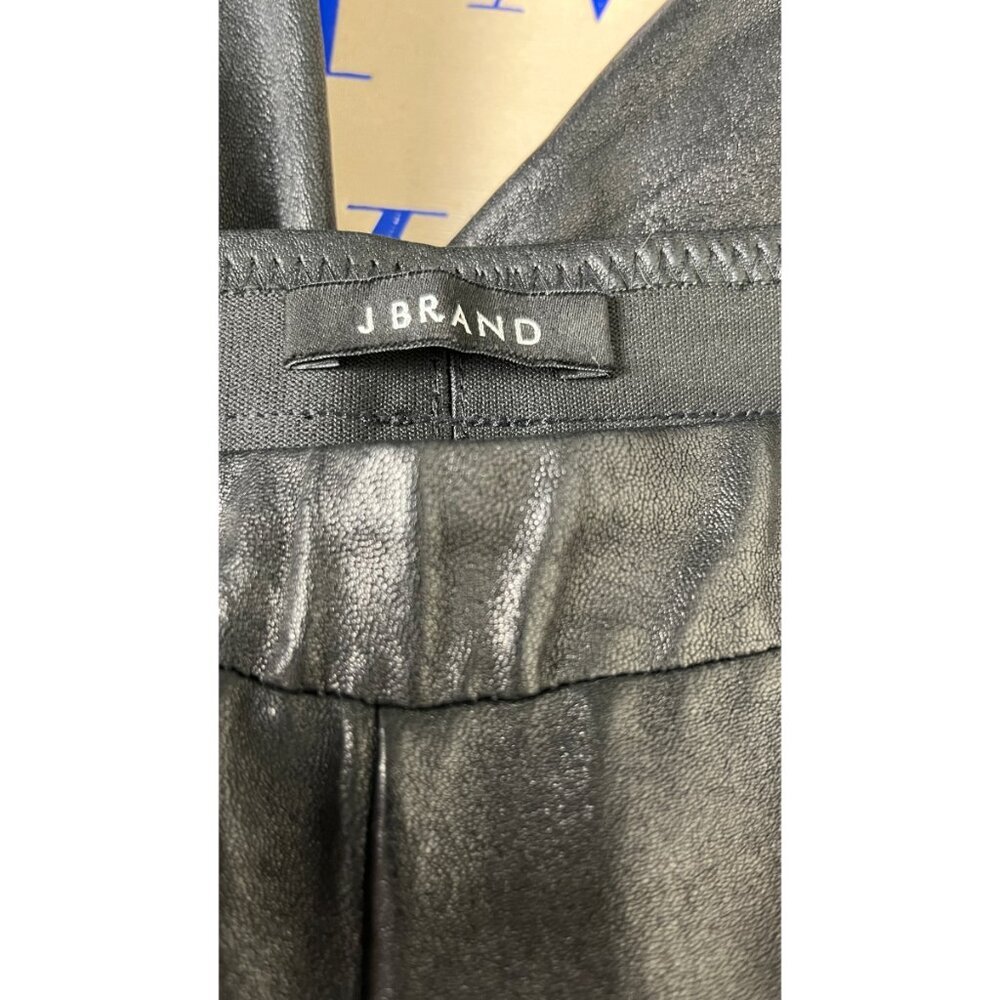 J BRAND BLACK LEATHER PLONGE LEGGINGS 29 - Picture 5 of 6